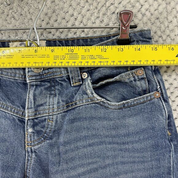 We The Free Jeans Women 26 Blue Medium Wash Straight Leg Mid Rise Button Fly - Picture 12 of 15